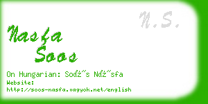 nasfa soos business card
